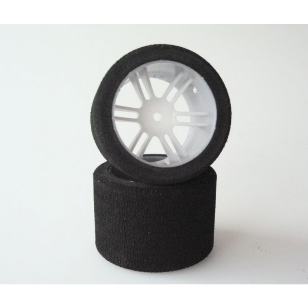 Xceed RC Pre-Glued 1/10 Rear Tires on White Wheels. 35 Shore Italian Foam (2)