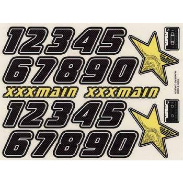 S036 Decals Carbon Sticker Sheet Numbers