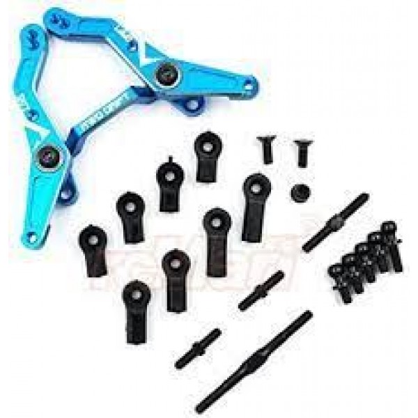 Yeah Racing Tamiya TT-02 RWD Aluminum Steering Rack (Blue)