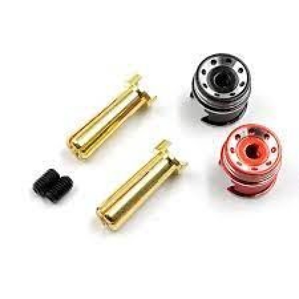 Yeah Racing Heatsink Bullet Plug Grips w/5mm Bullets (Black/Red)