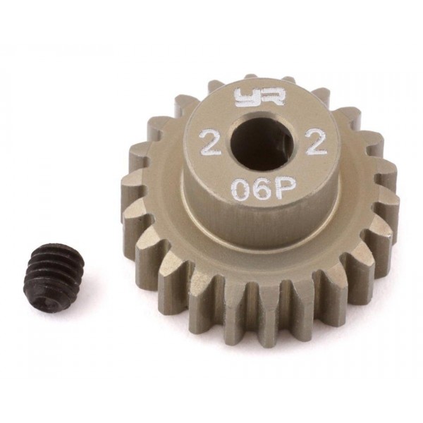 Yeah Racing Aluminum Mod 0.6 22T Hard Coated Pinion Gear