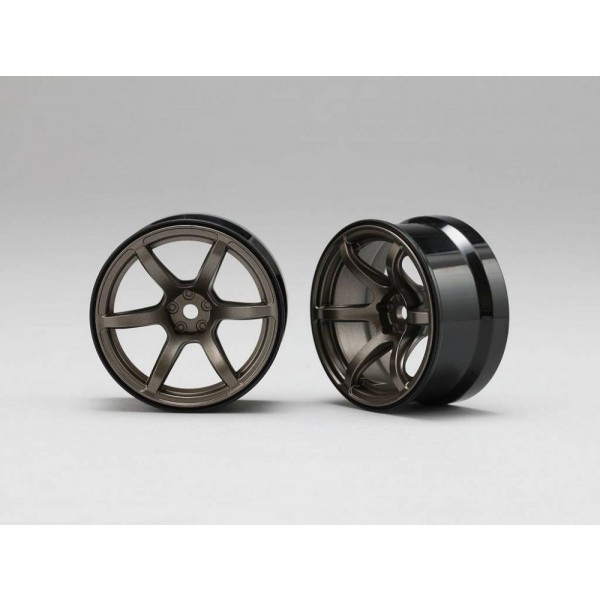 Yokomo 12mm Hex Racing Performer High Traction RWD Drift Wheels (Titanium) (2) (6mm Offset)