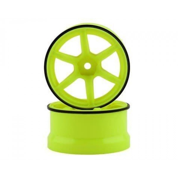 Yokomo Racing Performer High Traction RWD Drift Wheels, 6mm Offset, Yellow (2)