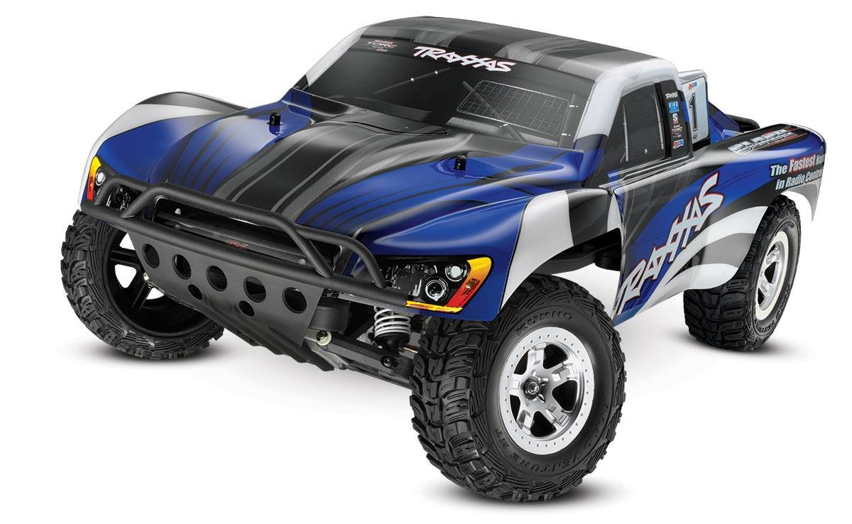 traxxas slash 2wd short course racing truck blue