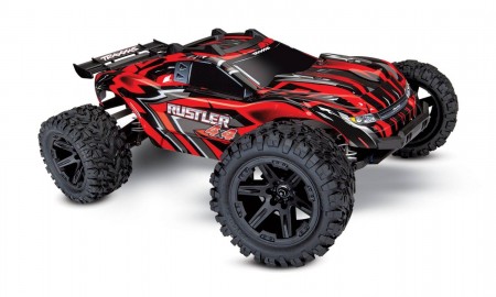 Traxxas Rustler 4X4 1/10 Scale 4WD Brushed Stadium Truck RTR (red)