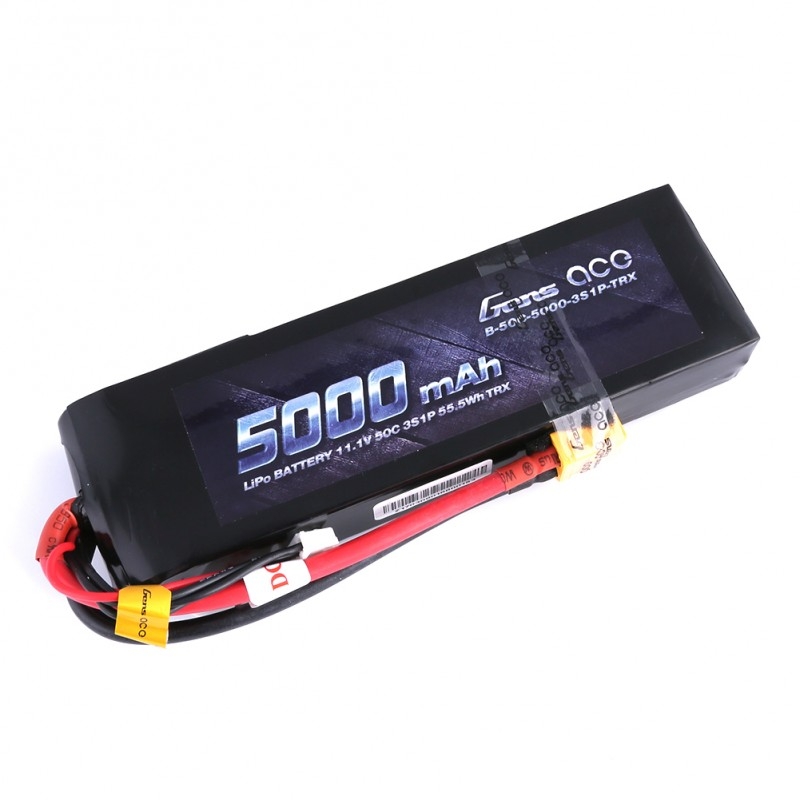 Gens Ace LiPo Pack Battery 5000mAh 50C 11 1V 3S with 
